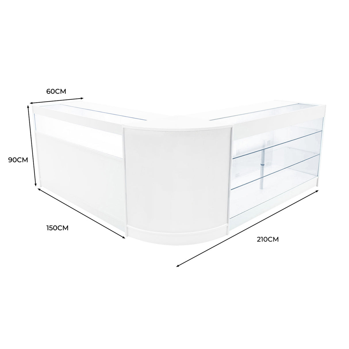Comptoirs de Vente à LED Ensemble Triton - Blanc CM60, K1500, B1500