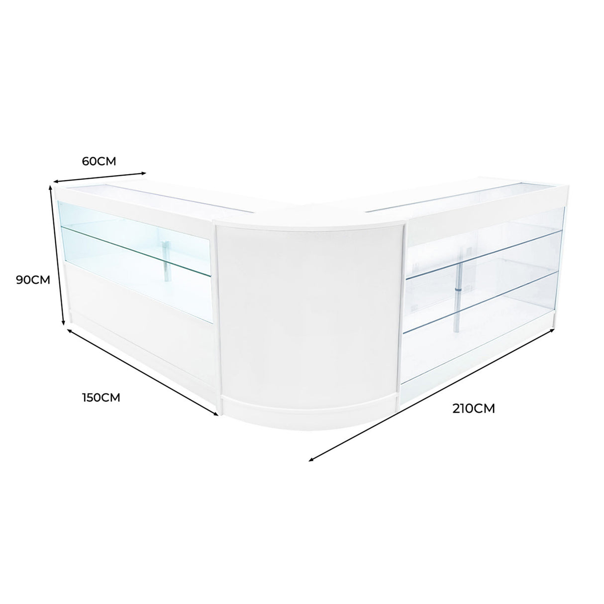Comptoirs de Vente à LED Ensemble Hera - Blanc CM60, K1500, C1500