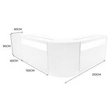 Comptoirs de Vente à LED Ensemble Luna - Blanc CM60, 2 x B1500, TB60