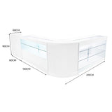 Comptoirs de Vente à LED Ensemble Vega - Blanc CM60, K1500, C1500, TB60