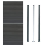 Kit Clôture Composite 2 Panneaux & 3 Poteaux à LED - Gris