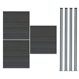 Kit Clôture Composite 3 Panneaux & 4 Poteaux à LED - Gris