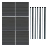 Kit Clôture Composite 6 Panneaux & 7 Poteaux à LED - Gris