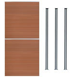 Kit Clôture Composite 2 Panneaux & 3 Poteaux à LED - Marron