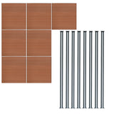 Kit Clôture Composite 7 Panneaux & 8 Poteaux à LED - Marron