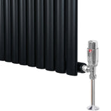 Radiateur à Colonnes Ovales & Vannes, 1 Panneau - 600 x 600 mm - Noir