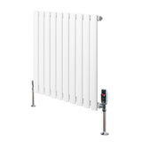 Radiateur à Colonnes Ovales & Vannes, 1 Panneau - 600 x 600 mm - Blanc