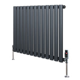 Radiateur à Colonnes Ovales & Vannes, 1 Panneau - 600 x 780 mm - Gris Anthracite