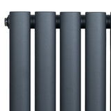 Radiateur à Colonnes Ovales & Vannes, 1 Panneau - 600 x 780 mm - Gris Anthracite