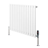 Radiateur à Colonnes Ovales & Vannes, 1 Panneau - 600 x 780 mm - Blanc