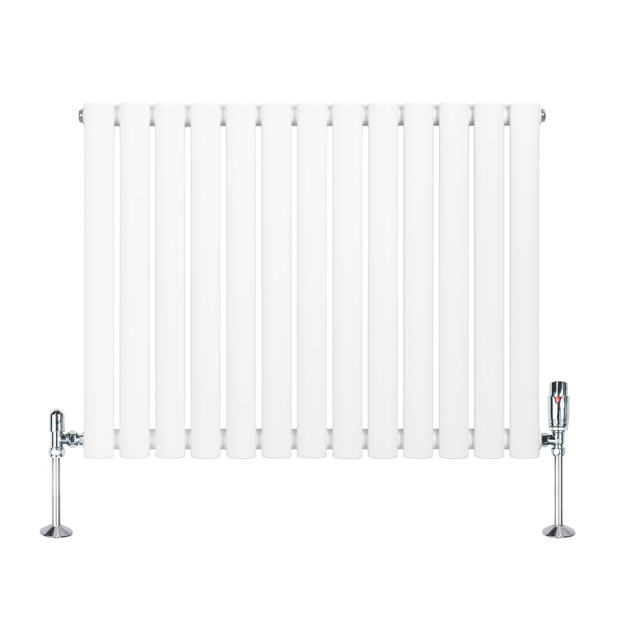 Radiateur à Colonnes Ovales & Vannes, 1 Panneau - 600 x 780 mm - Blanc