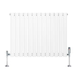 Radiateur à Colonnes Ovales & Vannes, 1 Panneau - 600 x 780 mm - Blanc