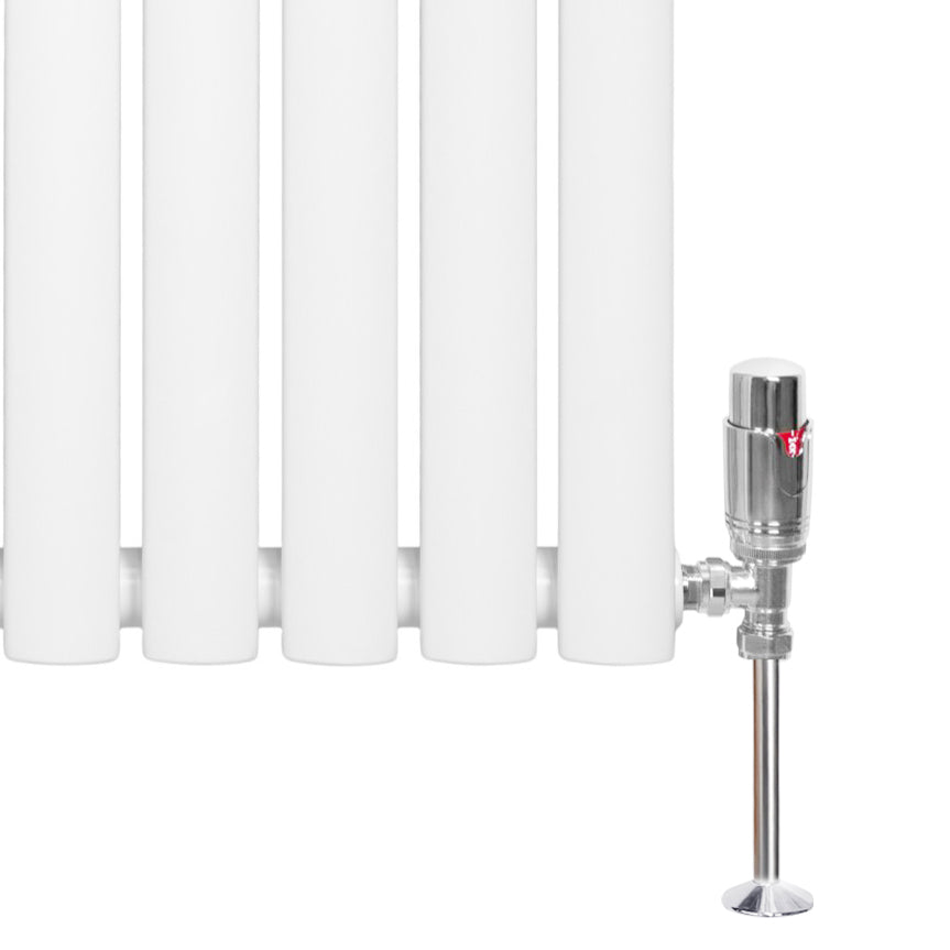 Radiateur à Colonnes Ovales & Vannes, 1 Panneau - 600 x 780 mm - Blanc