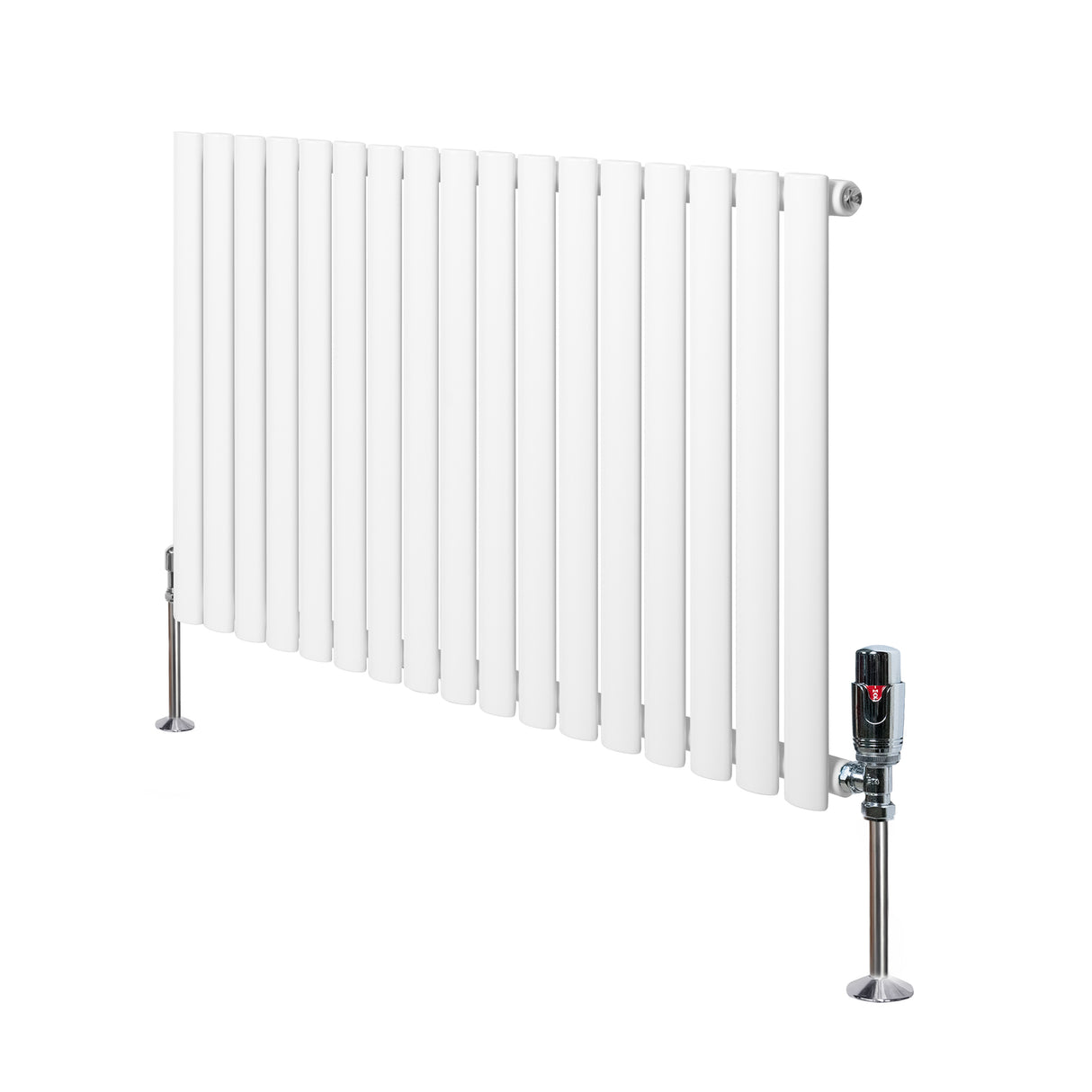 Radiateur à Colonnes Ovales & Vannes, 1 Panneau - 600 x 1020 mm - Blanc