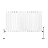 Radiateur à Colonnes Ovales & Vannes, 1 Panneau - 600 x 1020 mm - Blanc