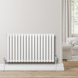 Radiateur à Colonnes Ovales & Vannes, 1 Panneau - 600 x 1020 mm - Blanc