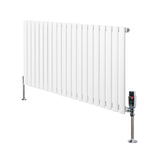 Radiateur à Colonnes Ovales & Vannes, 1 Panneau - 600 x 1200 mm - Blanc