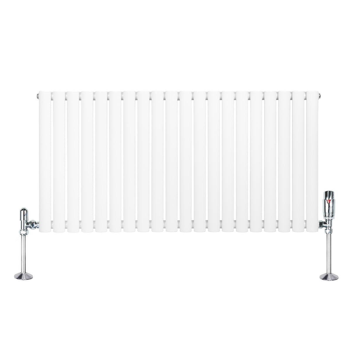 Radiateur à Colonnes Ovales & Vannes, 1 Panneau - 600 x 1200 mm - Blanc