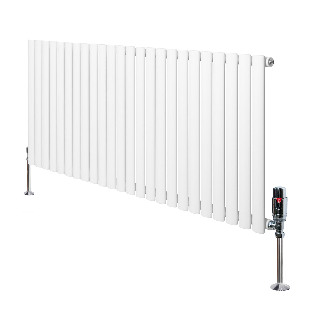 Radiateur à Colonnes Ovales & Vannes, 1 Panneau - 600 x 1440 mm - Blanc