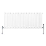 Radiateur à Colonnes Ovales & Vannes, 1 Panneau - 600 x 1440 mm - Blanc