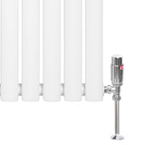 Radiateur à Colonnes Ovales & Vannes, 1 Panneau - 600 x 1440 mm - Blanc