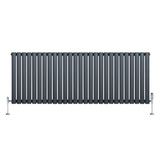 Radiateur à Colonnes Ovales & Vannes, 1 Panneau - 600 x 1620 mm - Gris Anthracite