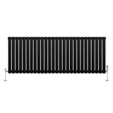 Radiateur à Colonnes Ovales & Vannes, 1 Panneau - 600 x 1620 mm - Noir