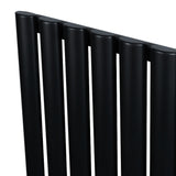 Radiateur à Colonnes Ovales & Vannes, 1 Panneau - 600 x 1620 mm - Noir