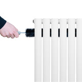 Radiateur à Colonnes Ovales & Vannes, 1 Panneau - 600 x 1620 mm - Blanc