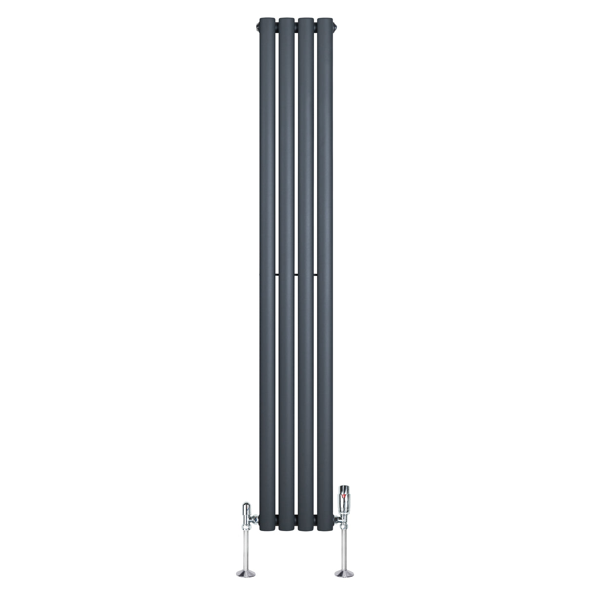Radiateur à Colonnes Ovales & Vannes, 1 Panneau - 1600 x 240 mm - Gris Anthracite