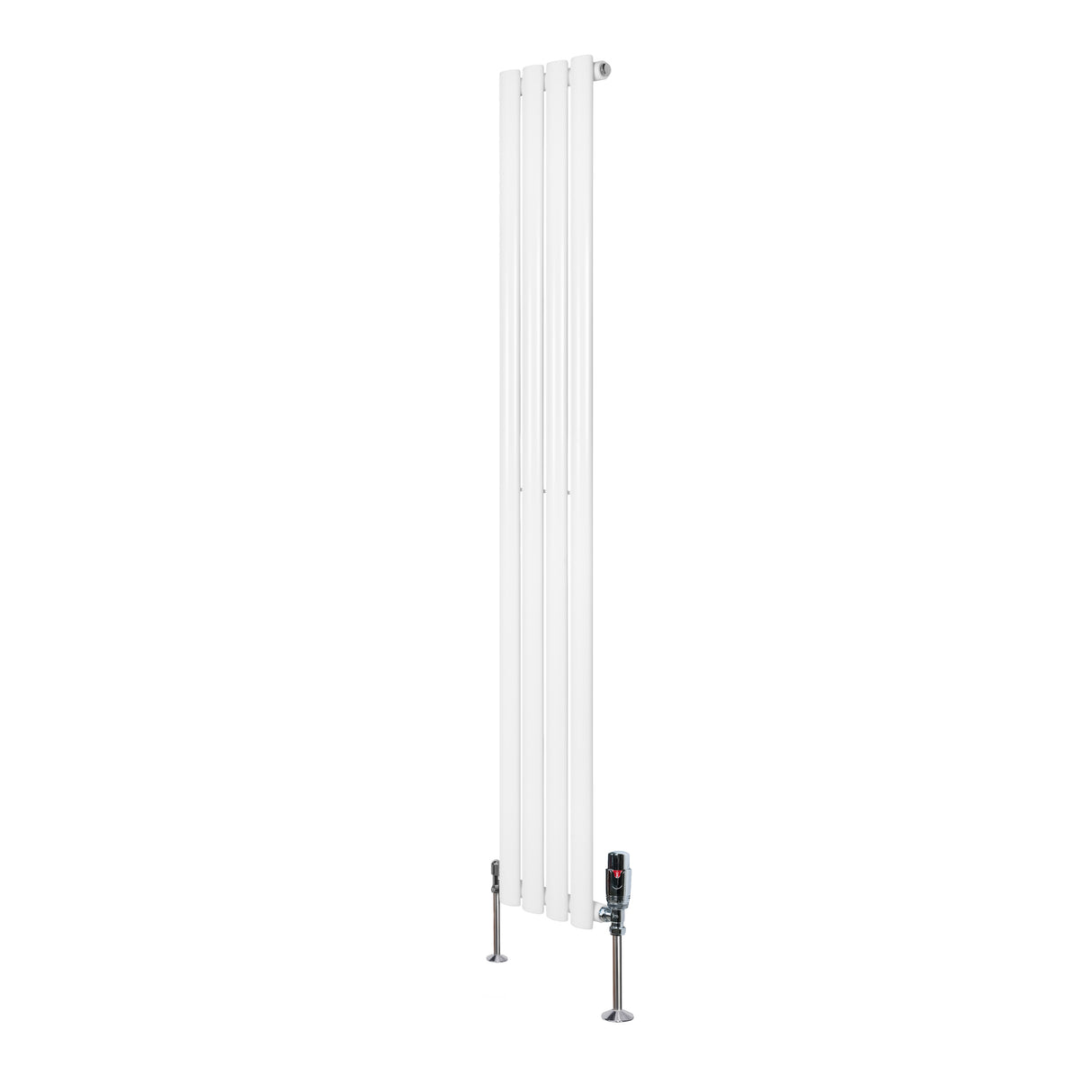 Radiateur à Colonnes Ovales & Vannes, 1 Panneau - 1600 x 240 mm - Blanc