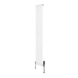 Radiateur à Colonnes Ovales & Vannes, 1 Panneau - 1600 x 240 mm - Blanc
