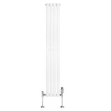 Radiateur à Colonnes Ovales & Vannes, 1 Panneau - 1600 x 240 mm - Blanc