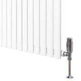 Radiateur à Colonnes Ovales & Vannes, 1 Panneau - 1600 x 360 mm - Blanc