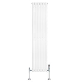 Radiateur à Colonnes Ovales & Vannes, 1 Panneau - 1600 x 360 mm - Blanc