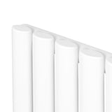 Radiateur à Colonnes Ovales & Vannes, 1 Panneau - 1600 x 360 mm - Blanc