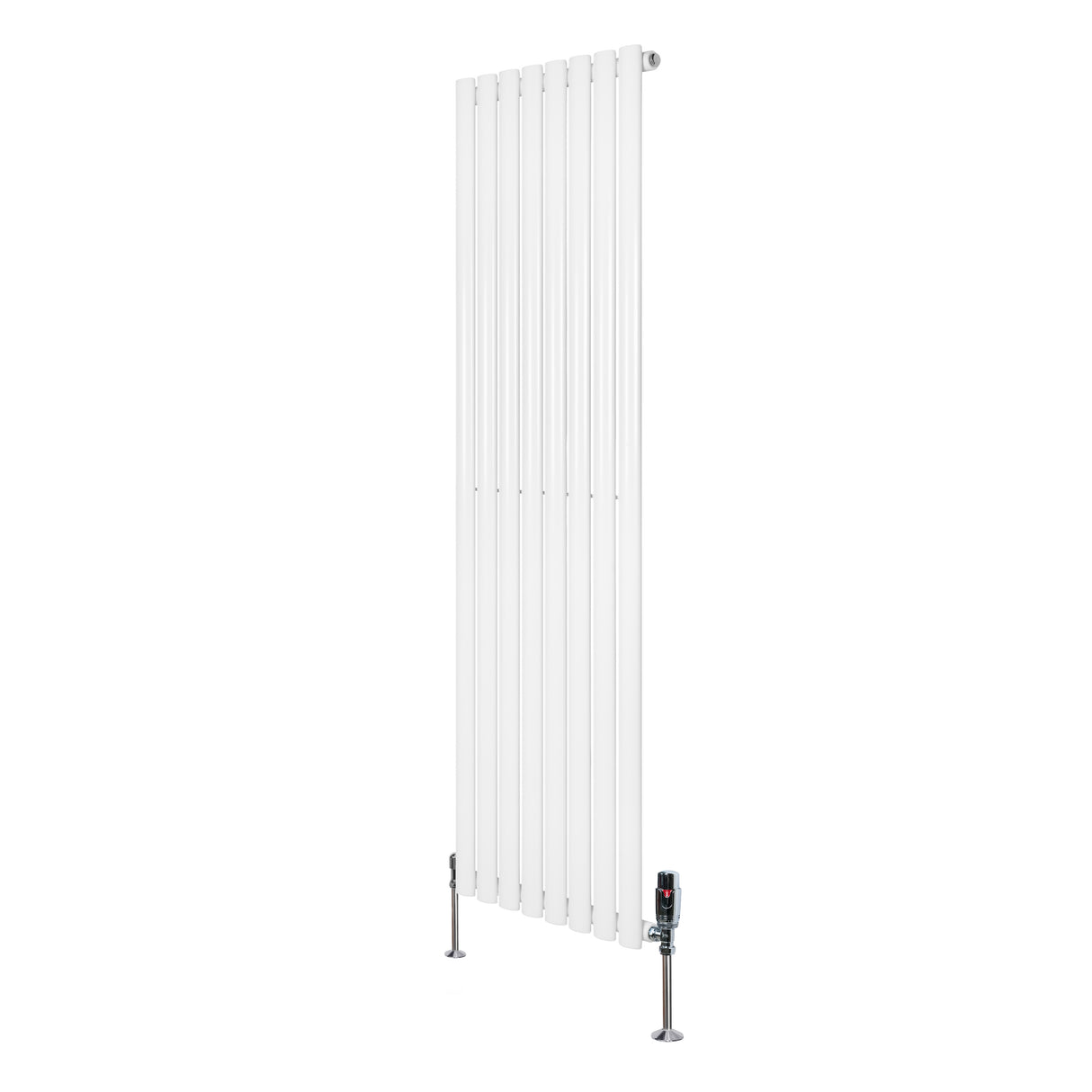 Radiateur à Colonnes Ovales & Vannes, 1 Panneau - 1600 x 480 mm - Blanc