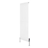Radiateur à Colonnes Ovales & Vannes, 1 Panneau - 1600 x 480 mm - Blanc
