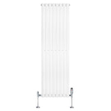 Radiateur à Colonnes Ovales & Vannes, 1 Panneau - 1600 x 480 mm - Blanc