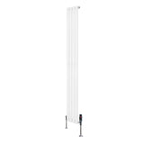 Radiateur à Colonnes Ovales & Vannes, 1 Panneau - 1800 x 240 mm - Blanc