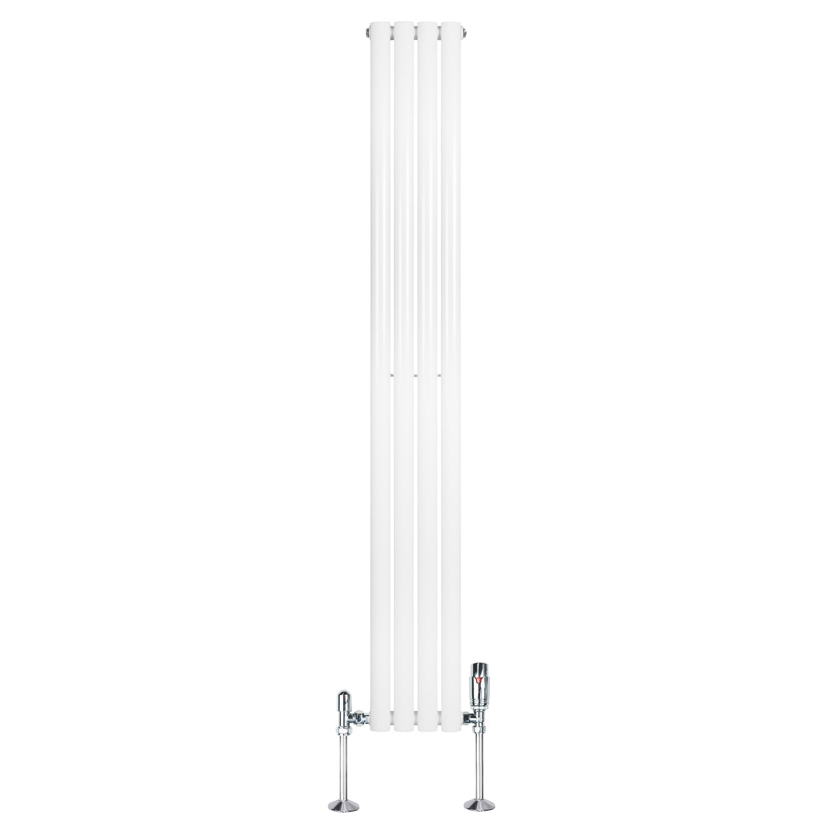 Radiateur à Colonnes Ovales & Vannes, 1 Panneau - 1800 x 240 mm - Blanc