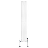 Radiateur à Colonnes Ovales & Vannes, 1 Panneau - 1800 x 240 mm - Blanc