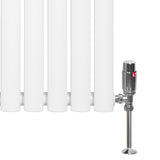 Radiateur à Colonnes Ovales & Vannes, 1 Panneau - 1800 x 240 mm - Blanc