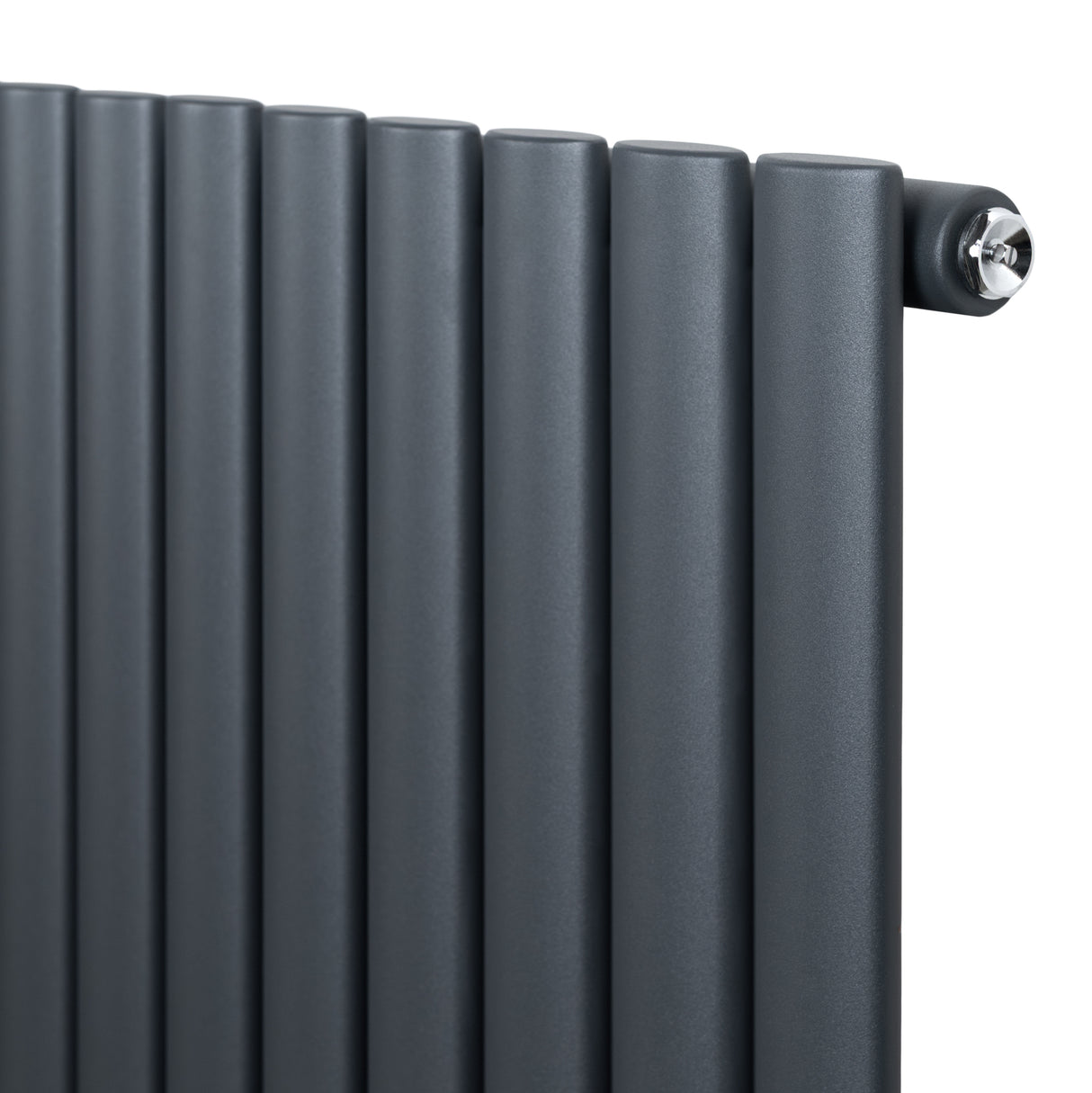 Radiateur à Colonnes Ovales & Vannes, 1 Panneau - 1800 x 360 mm - Gris Anthracite