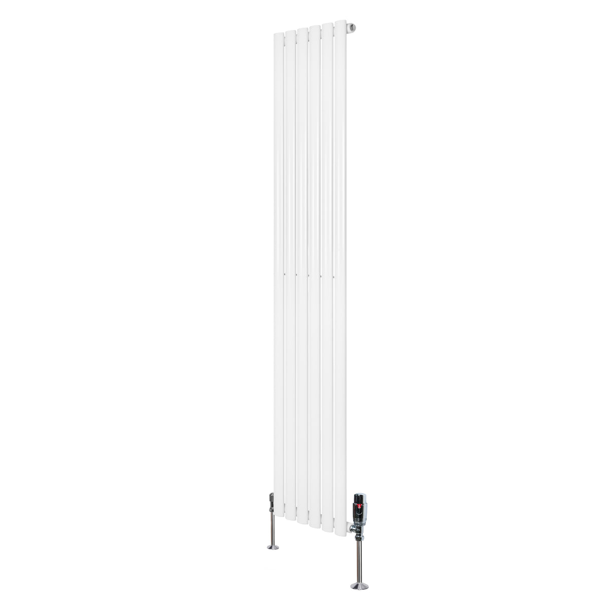Radiateur à Colonnes Ovales & Vannes, 1 Panneau - 1800 x 360 mm - Blanc