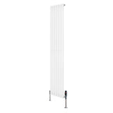 Radiateur à Colonnes Ovales & Vannes, 1 Panneau - 1800 x 360 mm - Blanc