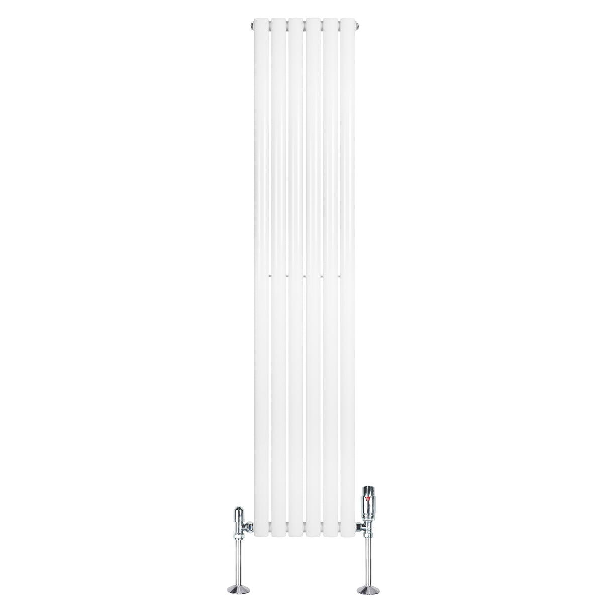 Radiateur à Colonnes Ovales & Vannes, 1 Panneau - 1800 x 360 mm - Blanc
