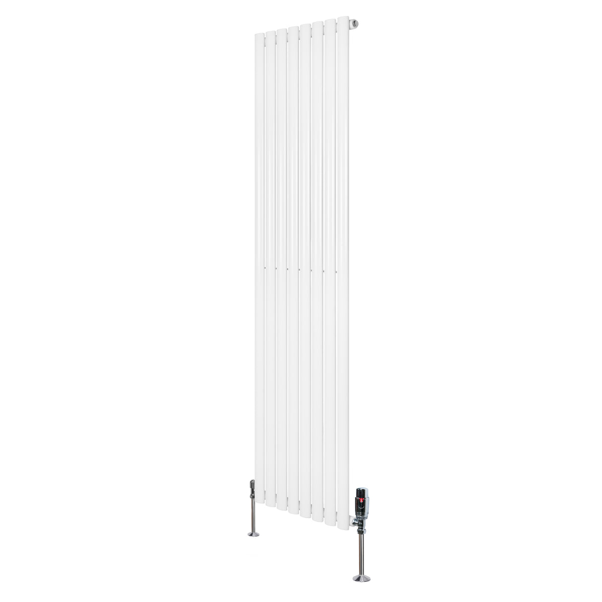 Radiateur à Colonnes Ovales & Vannes, 1 Panneau - 1800 x 480 mm - Blanc