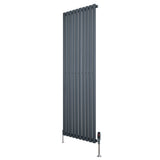 Radiateur à Colonnes Ovales & Vannes, 1 Panneau - 1800 x 600 mm - Gris Anthracite
