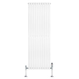 Radiateur à Colonnes Ovales & Vannes, 1 Panneau - 1800 x 600 mm - Blanc